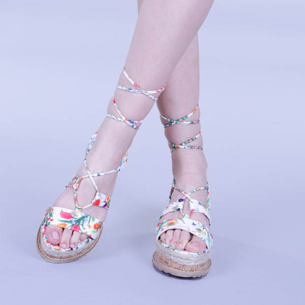 Sandale dama Afina albe floral, 2 - Kalapod.net